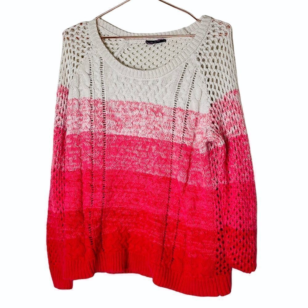 EUC ANGL Cream Boho Gradient Sweater Small